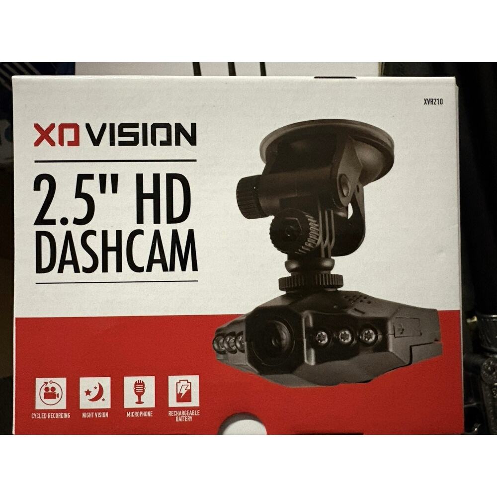 XD Vision 2.5” HD Dash Cam With Swivel Screen, Night Vision, And Recording.